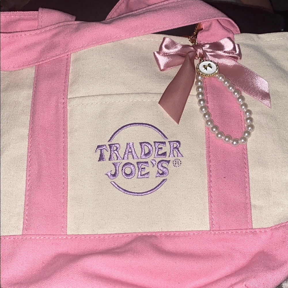 TJ Pink and Cream Tote Bag